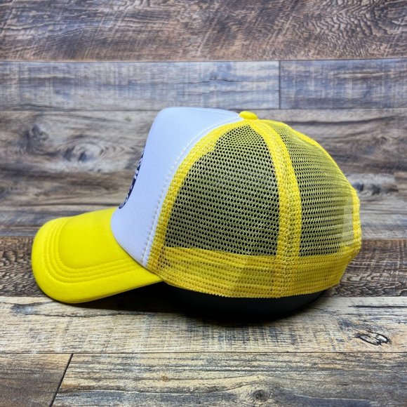 Pittsburg Penguins Mens Trucker Hat Yellow Snapback 1968 Vintage Logo Hockey Cap - Picture 4 of 8